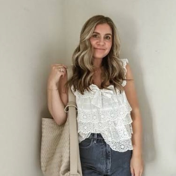 White Eyelet Lace Blouse size 14 or 16 new - Picture 1 of 10